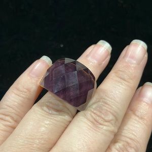 Vintage Purple Dome Statement Ring - D20